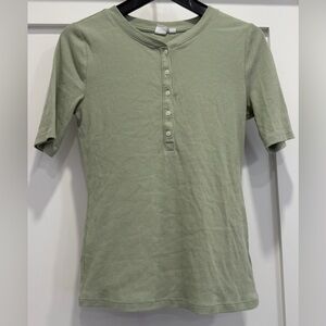 Gap Sage Ribbed Short-Sleeved T-Shirt